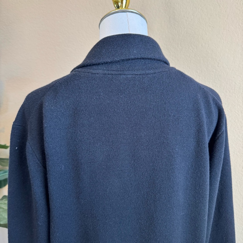 J Crew Cecile Relaxed Sweater Blazer Womens L Black Wool Double Knit Capsule - Picture 9 of 16